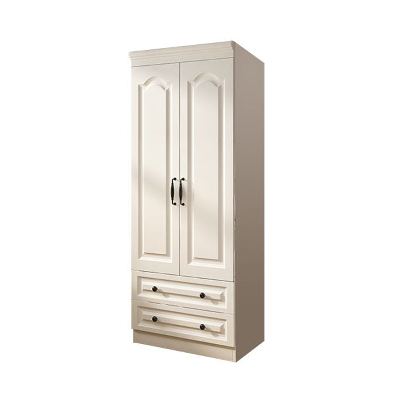 Contemporary White Wardrobe Cabinet Engineered Wood Storage Cabinet 31"L x 20"W x 77"H Armoires & Wardrobes Clearhalo 'Armoires & Wardrobes' 'armoires_wardrobes' 'Bedroom Furniture' 'furn' 'furn_armoires_wardrobes' 'Furniture' 5438703