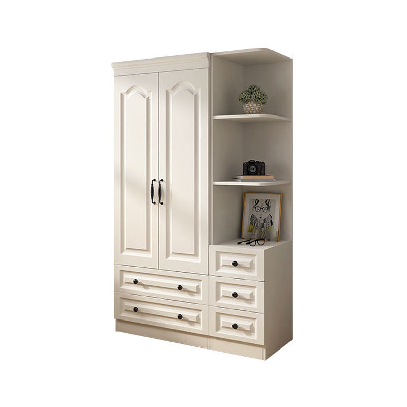 Contemporary White Wardrobe Cabinet Engineered Wood Storage Cabinet 31"L x 20"W x 77"H Armoires & Sideboard Clearhalo 'Armoires & Wardrobes' 'armoires_wardrobes' 'Bedroom Furniture' 'furn' 'furn_armoires_wardrobes' 'Furniture' 5438704