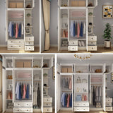 Contemporary White Wardrobe Cabinet Engineered Wood Storage Cabinet Clearhalo 'Armoires & Wardrobes' 'armoires_wardrobes' 'Bedroom Furniture' 'furn' 'furn_armoires_wardrobes' 'Furniture' 5438707