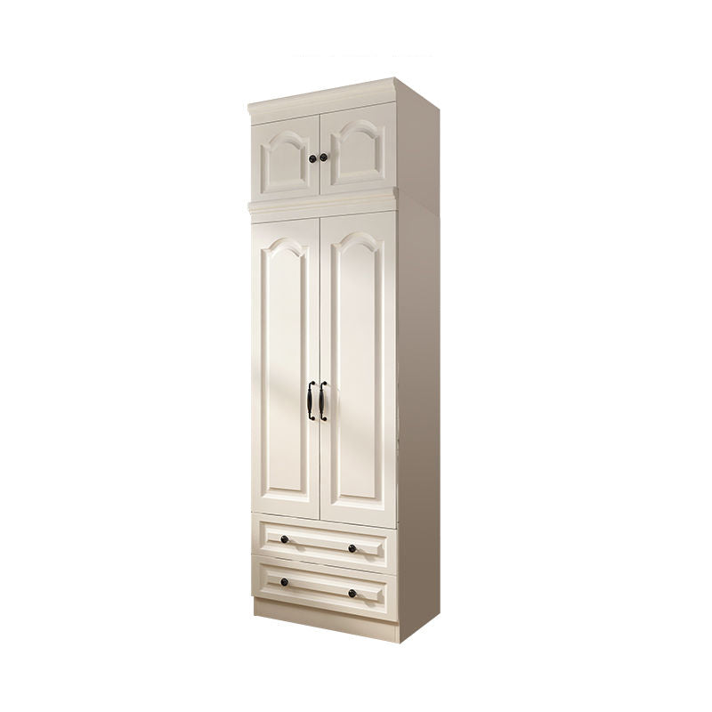 Contemporary White Wardrobe Cabinet Engineered Wood Storage Cabinet 31"L x 20"W x 77"H Armories & Top Cabinet Clearhalo 'Armoires & Wardrobes' 'armoires_wardrobes' 'Bedroom Furniture' 'furn' 'furn_armoires_wardrobes' 'Furniture' 5438709