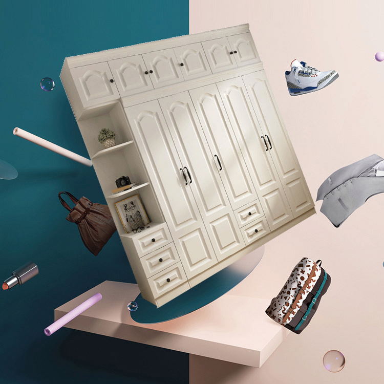 Contemporary White Wardrobe Cabinet Engineered Wood Storage Cabinet Clearhalo 'Armoires & Wardrobes' 'armoires_wardrobes' 'Bedroom Furniture' 'furn' 'furn_armoires_wardrobes' 'Furniture' 5438710
