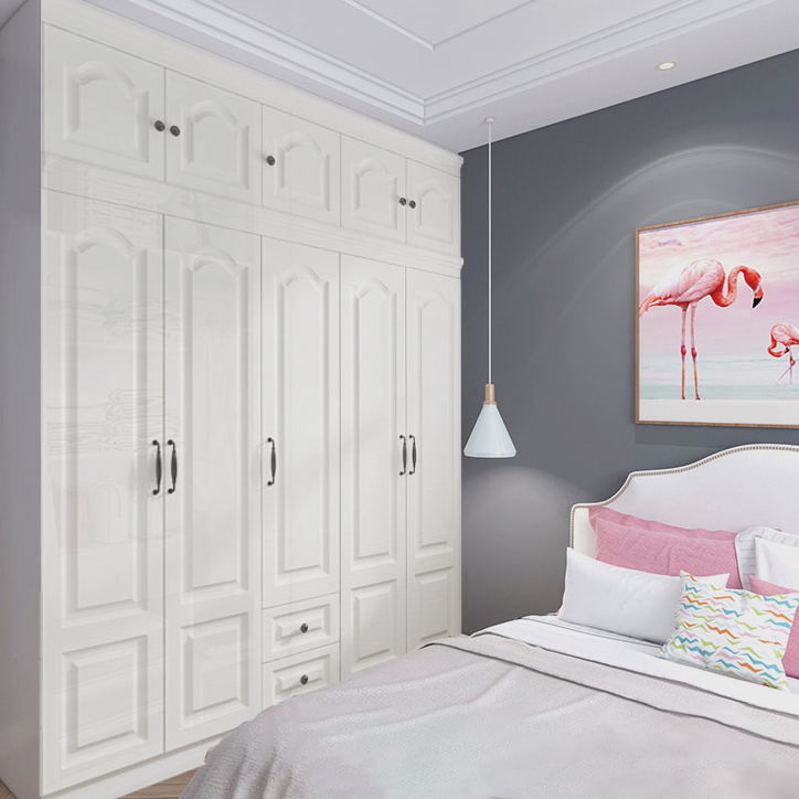Contemporary White Wardrobe Cabinet Engineered Wood Storage Cabinet Clearhalo 'Armoires & Wardrobes' 'armoires_wardrobes' 'Bedroom Furniture' 'furn' 'furn_armoires_wardrobes' 'Furniture' 5438712