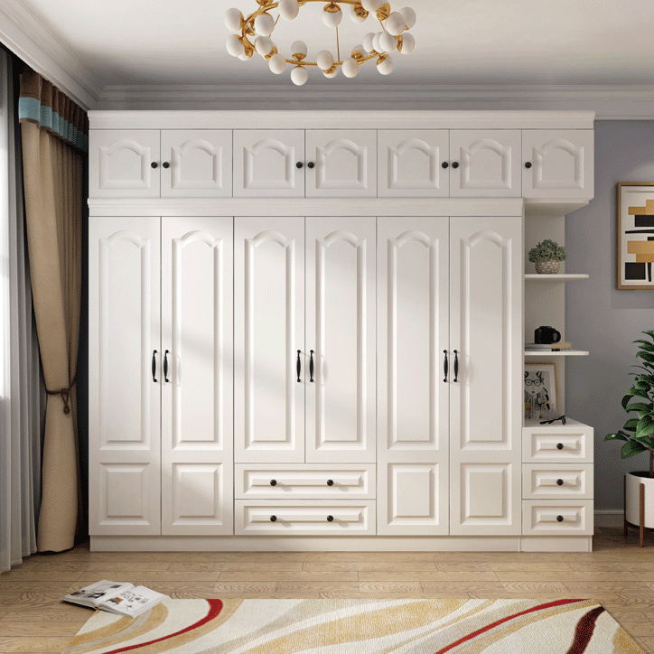 Contemporary White Wardrobe Cabinet Engineered Wood Storage Cabinet Clearhalo 'Armoires & Wardrobes' 'armoires_wardrobes' 'Bedroom Furniture' 'furn' 'furn_armoires_wardrobes' 'Furniture' 5438715