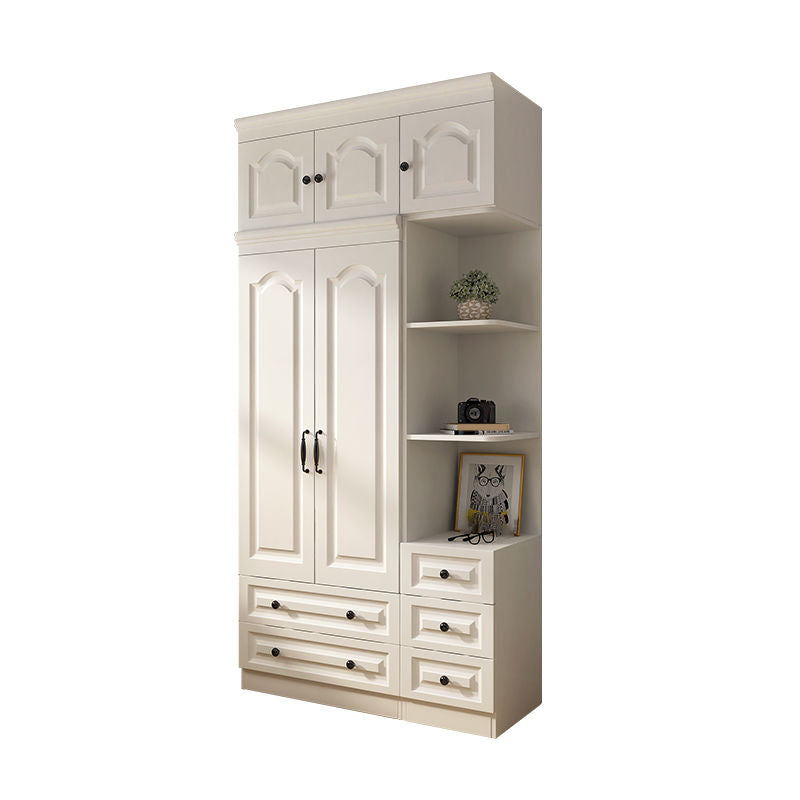 Contemporary White Wardrobe Cabinet Engineered Wood Storage Cabinet 31"L x 20"W x 77"H Armoires& Sideboard& Top Cabinet Clearhalo 'Armoires & Wardrobes' 'armoires_wardrobes' 'Bedroom Furniture' 'furn' 'furn_armoires_wardrobes' 'Furniture' 5438716