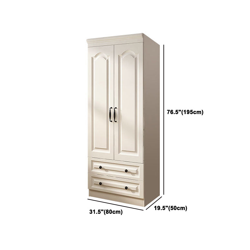Contemporary White Wardrobe Cabinet Engineered Wood Storage Cabinet Clearhalo 'Armoires & Wardrobes' 'armoires_wardrobes' 'Bedroom Furniture' 'furn' 'furn_armoires_wardrobes' 'Furniture' 5438719