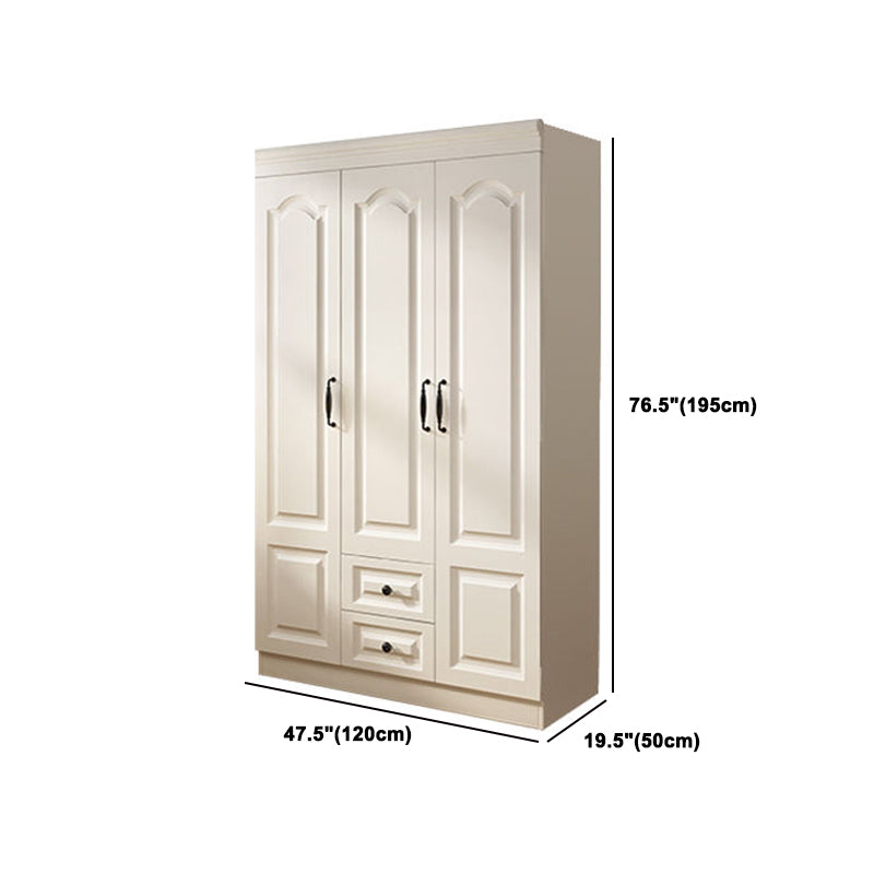 Contemporary White Wardrobe Cabinet Engineered Wood Storage Cabinet Clearhalo 'Armoires & Wardrobes' 'armoires_wardrobes' 'Bedroom Furniture' 'furn' 'furn_armoires_wardrobes' 'Furniture' 5438720