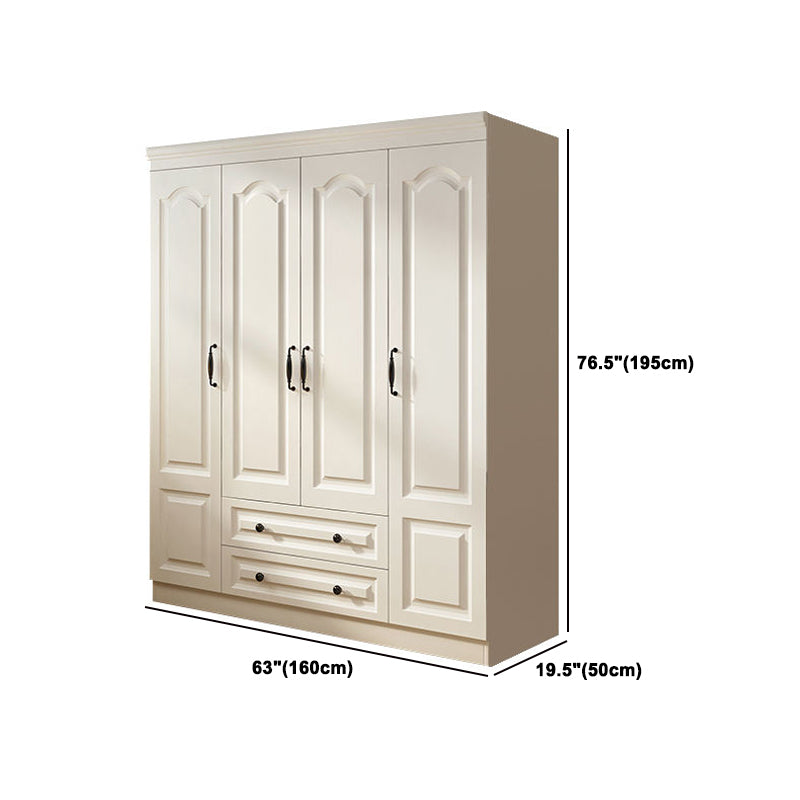 Contemporary White Wardrobe Cabinet Engineered Wood Storage Cabinet Clearhalo 'Armoires & Wardrobes' 'armoires_wardrobes' 'Bedroom Furniture' 'furn' 'furn_armoires_wardrobes' 'Furniture' 5438721