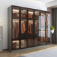 Armoire de garde-robe en verre et en bois placée de garde-robe contemporaine