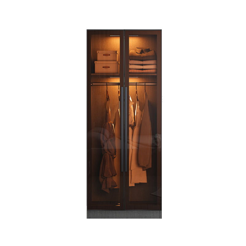 Armoire de garde-robe en verre et en bois placée de garde-robe contemporaine