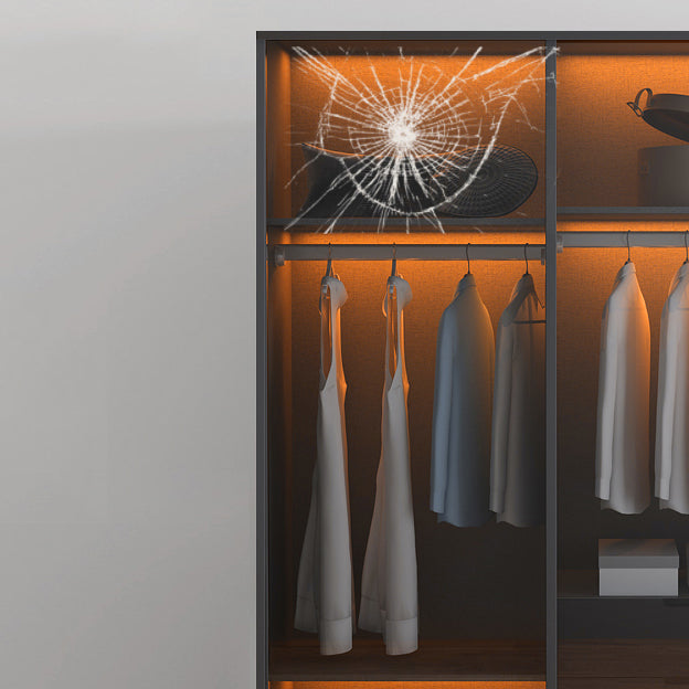 Armoire de garde-robe en verre et en bois placée de garde-robe contemporaine