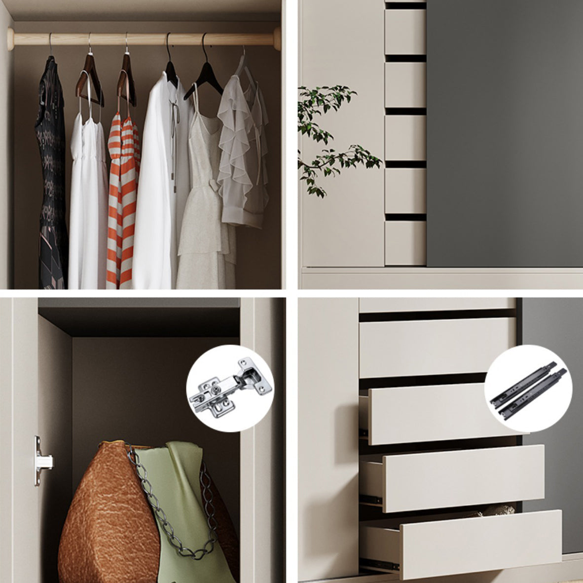 Manufactured Wood Modern Cabinet for Bedroom Sliding Door Storage Cabinet