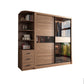 Brown Wardrobe Closet Engineered Wood Storage Cabinet for Bedroom