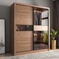 Brown Wardrobe Closet Engineered Wood Storage Cabinet for Bedroom