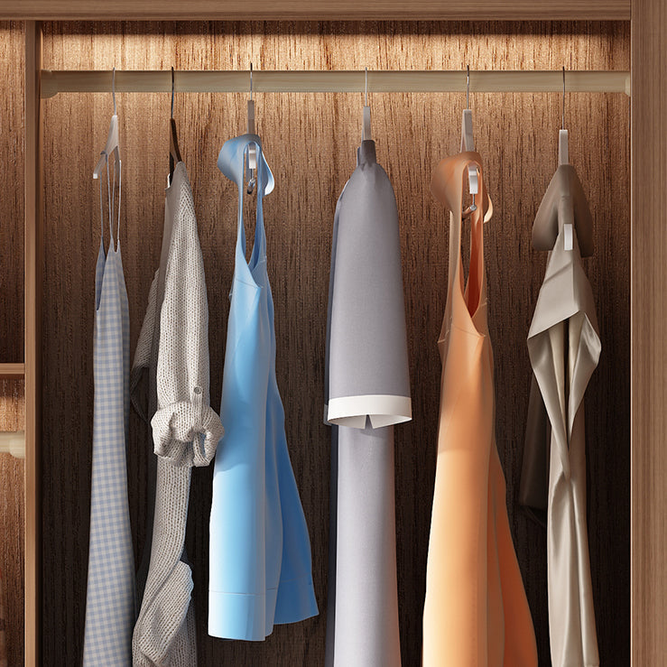 Brown Wardrobe Closet Engineered Wood Storage Cabinet for Bedroom