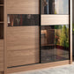 Brown Wardrobe Closet Engineered Wood Storage Cabinet for Bedroom