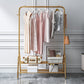 Contemporary Style Wardrobe Metal Bedroom Wardrobe Closet With Shelf 39.5"L x 13"W x 58"H Gold 2 Clearhalo 'Armoires & Wardrobes' 'armoires_wardrobes' 'Bedroom Furniture' 'furn' 'furn_armoires_wardrobes' 'Furniture' 5438813