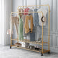 Contemporary Style Wardrobe Metal Bedroom Wardrobe Closet With Shelf 59"L x 17"W x 58"H Gold 2 Clearhalo 'Armoires & Wardrobes' 'armoires_wardrobes' 'Bedroom Furniture' 'furn' 'furn_armoires_wardrobes' 'Furniture' 5438820