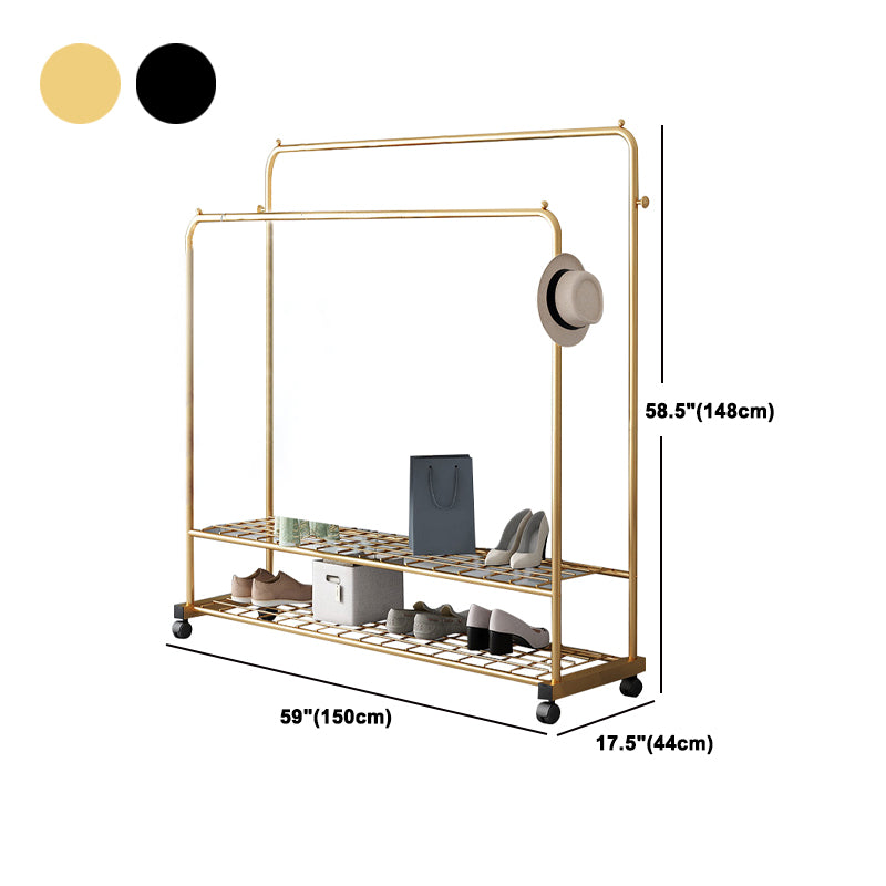 Contemporary Style Wardrobe Metal Bedroom Wardrobe Closet With Shelf Clearhalo 'Armoires & Wardrobes' 'armoires_wardrobes' 'Bedroom Furniture' 'furn' 'furn_armoires_wardrobes' 'Furniture' 5438826
