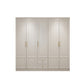 Contemporary White Storage Cabinet Hinged Door Cabinet with Drawers