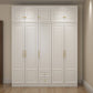 Contemporary White Storage Cabinet Hinged Door Cabinet with Drawers