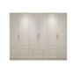 Contemporary White Storage Cabinet Hinged Door Cabinet with Drawers