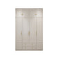 Contemporary White Storage Cabinet Hinged Door Cabinet with Drawers