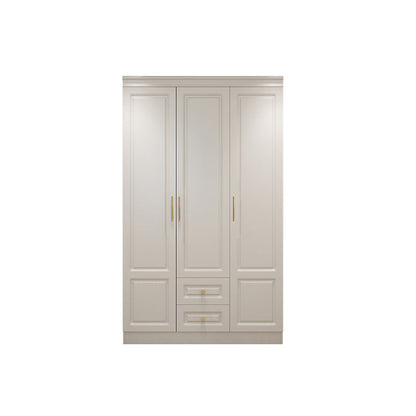 Contemporary White Storage Cabinet Hinged Door Cabinet with Drawers