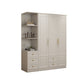 Contemporary White Storage Cabinet Hinged Door Cabinet with Drawers