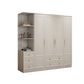 Contemporary White Storage Cabinet Hinged Door Cabinet with Drawers