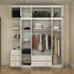 Contemporary White Storage Cabinet Hinged Door Cabinet with Drawers