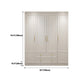 Contemporary White Storage Cabinet Hinged Door Cabinet with Drawers