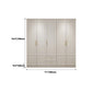 Contemporary White Storage Cabinet Hinged Door Cabinet with Drawers