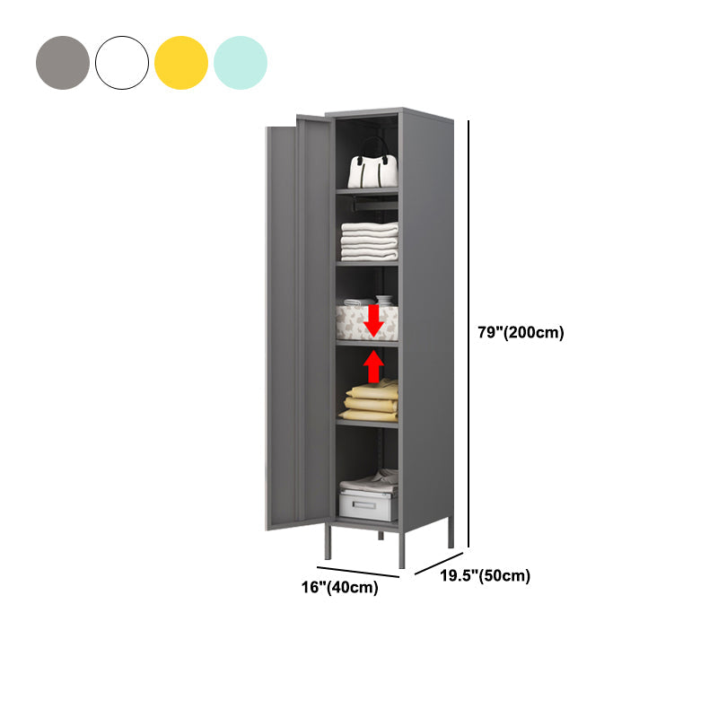 Armadio di guardaroba in metallo contemporaneo armadio per la camera da letto con gambe