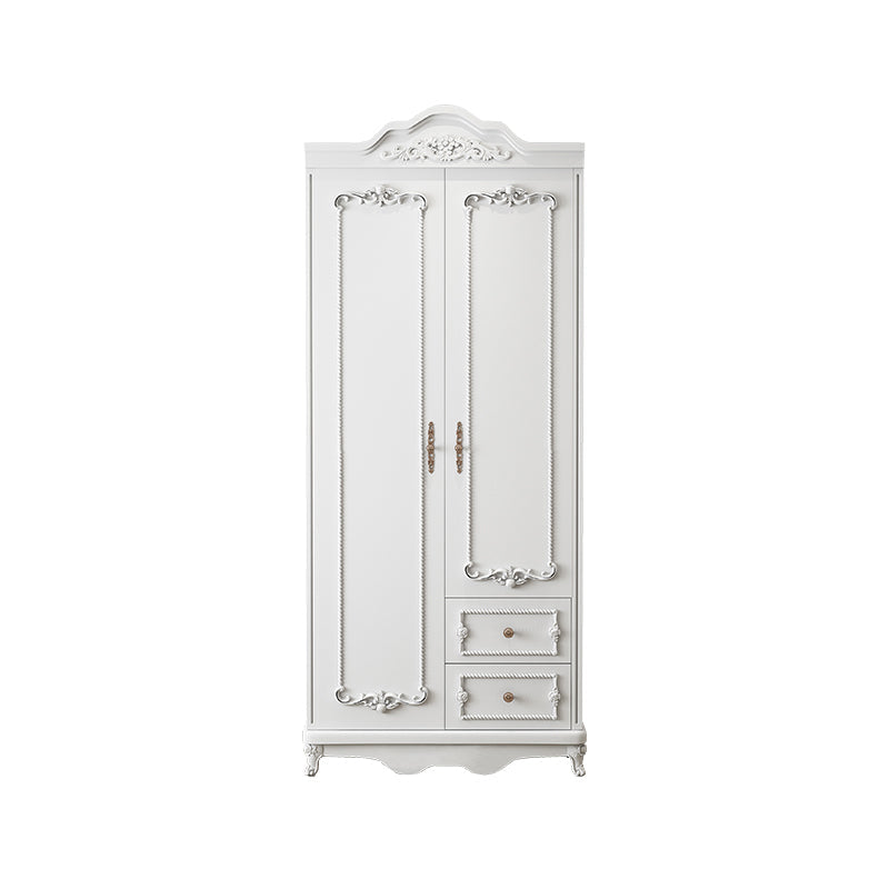 French Country White Wardrobe for Bedroom Manufactured Wood Cabinet with Drawers 31"L x 20"W x 82"H Armoires & Wardrobes Clearhalo 'Armoires & Wardrobes' 'armoires_wardrobes' 'Bedroom Furniture' 'furn' 'furn_armoires_wardrobes' 'Furniture' 5438978
