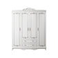 French Country White Wardrobe for Bedroom Manufactured Wood Cabinet with Drawers 63"L x 20"W x 82"H Armoires & Wardrobes Clearhalo 'Armoires & Wardrobes' 'armoires_wardrobes' 'Bedroom Furniture' 'furn' 'furn_armoires_wardrobes' 'Furniture' 5438982
