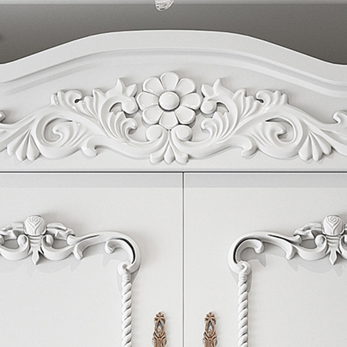 French Country White Wardrobe for Bedroom Manufactured Wood Cabinet with Drawers Clearhalo 'Armoires & Wardrobes' 'armoires_wardrobes' 'Bedroom Furniture' 'furn' 'furn_armoires_wardrobes' 'Furniture' 5438990