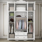 French Country White Wardrobe for Bedroom Manufactured Wood Cabinet with Drawers Clearhalo 'Armoires & Wardrobes' 'armoires_wardrobes' 'Bedroom Furniture' 'furn' 'furn_armoires_wardrobes' 'Furniture' 5439001