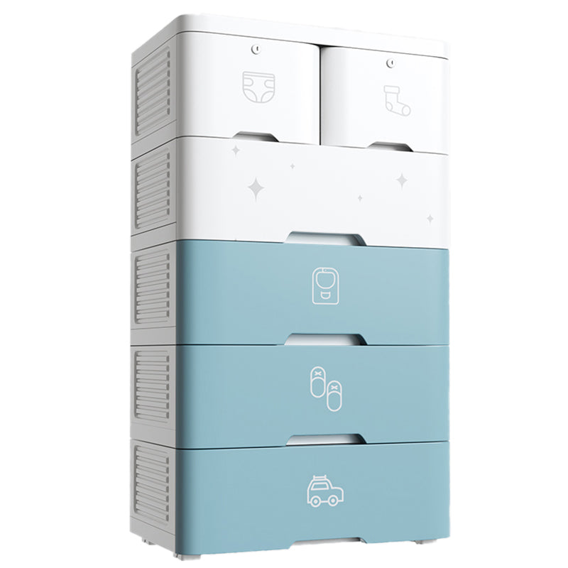 Pink and Blue Non-Hanging Armoire Modern Plastic Storage Cabinet with Drawers Clearhalo 'Armoires & Wardrobes' 'armoires_wardrobes' 'Bedroom Furniture' 'furn' 'furn_armoires_wardrobes' 'Furniture' 5439016