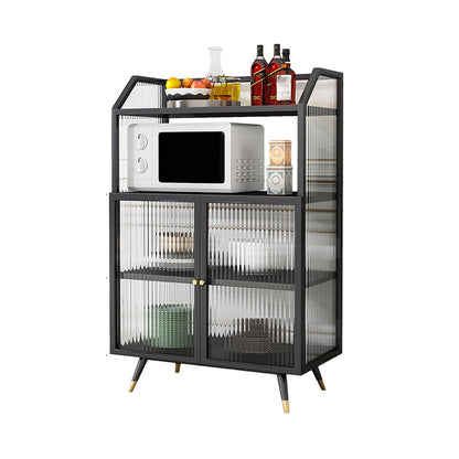 2-Door Sideboard Glam Style Sideboard Cabinet for Living Room and Kitchen Black