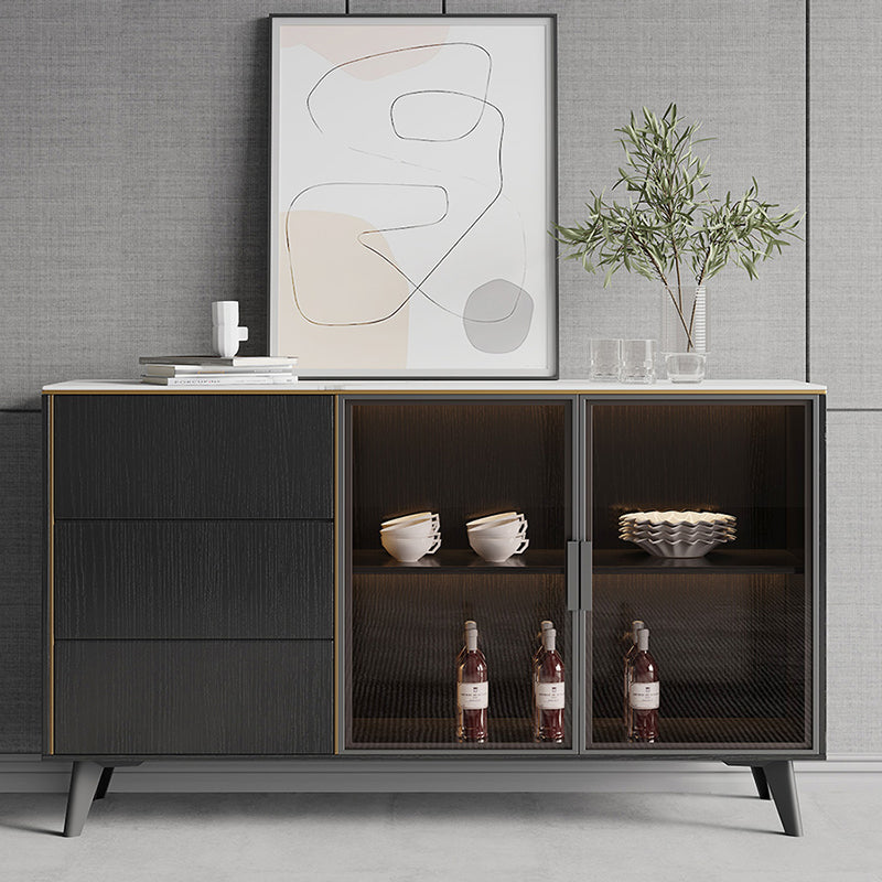 Rittangolo Sinterizzato Sinterite Siete di stoccaggio glam con cassetti e porte