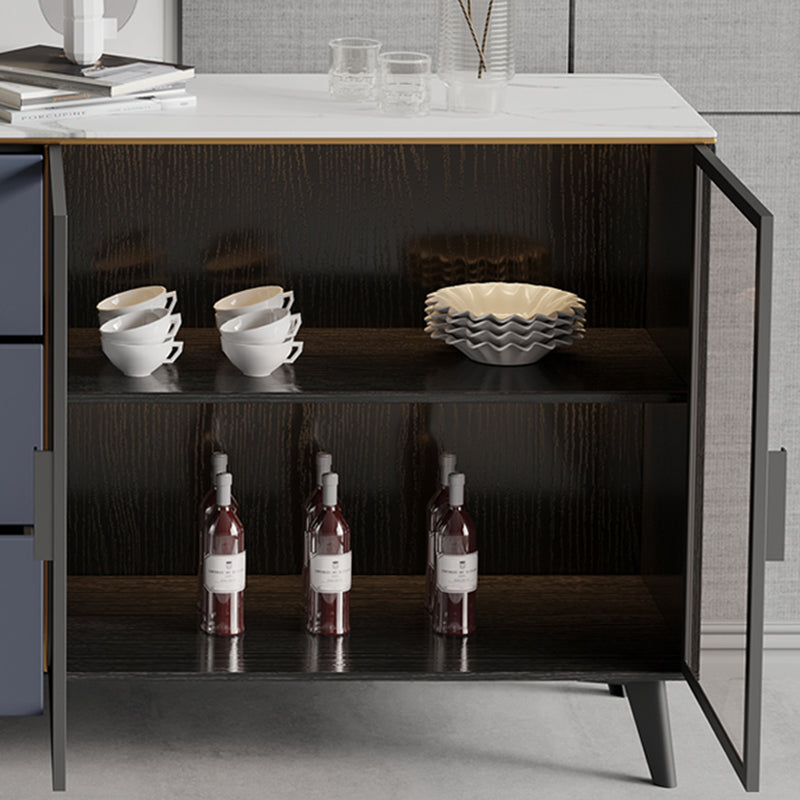 Rittangolo Sinterizzato Sinterite Siete di stoccaggio glam con cassetti e porte