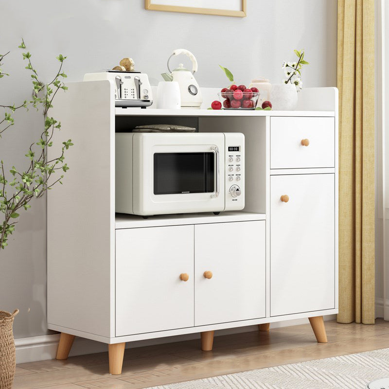 Contemporary Sideboard Engineered Wood Dining Sideboard Table with Storage 35"L x 12"W x 33"H White Clearhalo 'buffet_sideboard' 'Buffets & Sideboards' 'furn' 'furn_buffet_sideboard' 'Furniture' 'Kitchen & Dining Furniture' 5439256