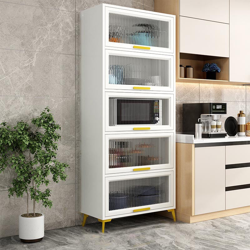 Manufactured Wood Dining Server Glam Glass Doors Server for Home White Clearhalo 'buffet_sideboard' 'Buffets & Sideboards' 'furn' 'furn_buffet_sideboard' 'Furniture' 'Kitchen & Dining Furniture' 5439300