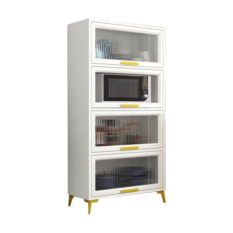 Manufactured Wood Dining Server Glam Glass Doors Server for Home White Clearhalo 'buffet_sideboard' 'Buffets & Sideboards' 'furn' 'furn_buffet_sideboard' 'Furniture' 'Kitchen & Dining Furniture' 5439311