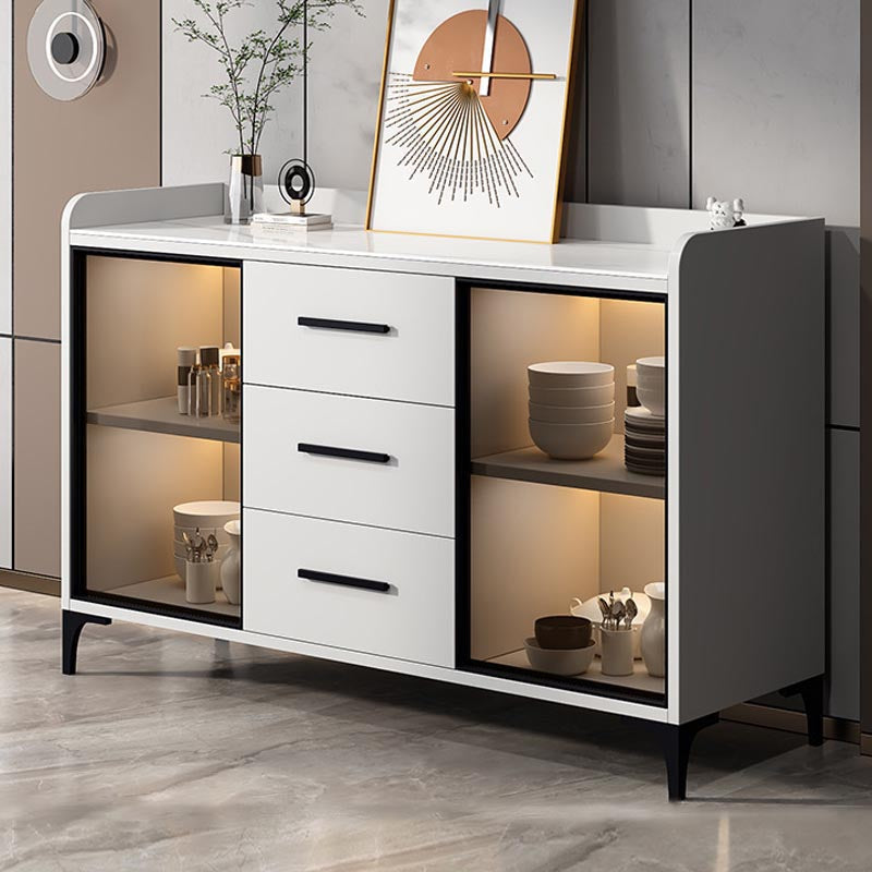 Server di pranzo controcette in vetro contemporaneo server in legno fabbricato senza lampada