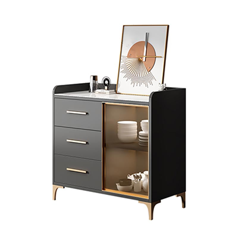 Server di pranzo controcette in vetro contemporaneo server in legno fabbricato senza lampada