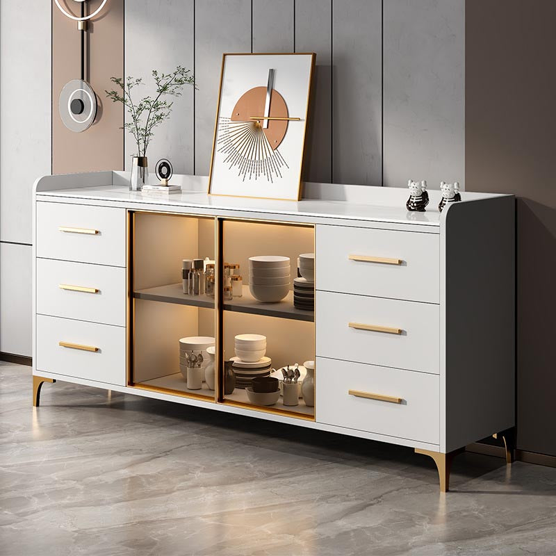 Server di pranzo controcette in vetro contemporaneo server in legno fabbricato senza lampada