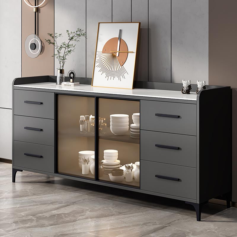 Server di pranzo controcette in vetro contemporaneo server in legno fabbricato senza lampada