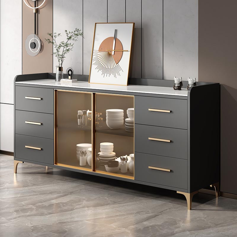 Server di pranzo controcette in vetro contemporaneo server in legno fabbricato senza lampada