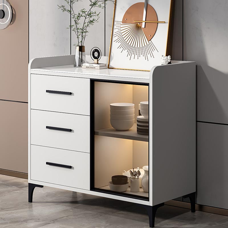 Server di pranzo controcette in vetro contemporaneo server in legno fabbricato senza lampada